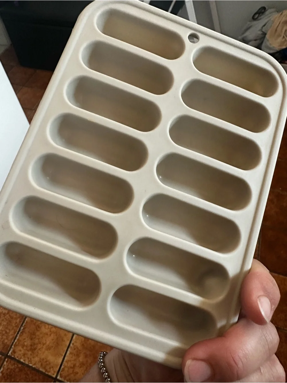 Beige Silicone ice tray